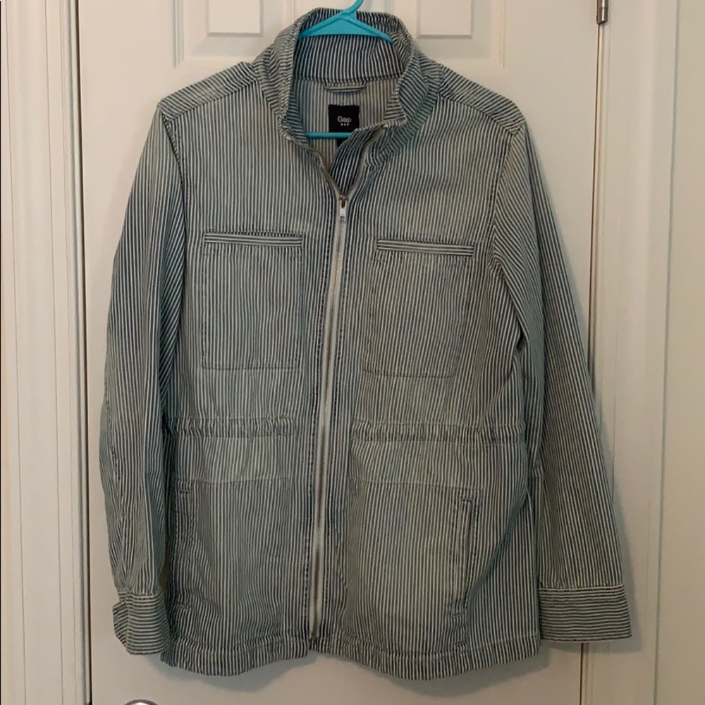 Striped denim jacket